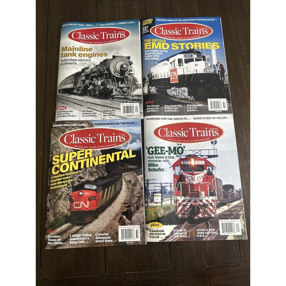 Classic Trains Magazine Full Year 2022 Spring Summer Fall Winter 4 Issues